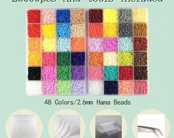 Fuse Beads set 1000 Pcs 0.2 Inch Colored Perler Beads Compatible Kit for Arts Craft 