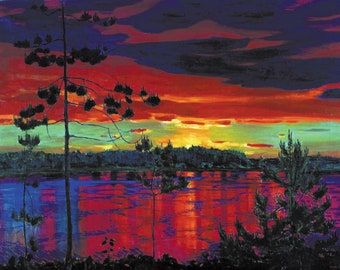 Fine Art Sunset by Arkady Rylov (Kunstdruck)