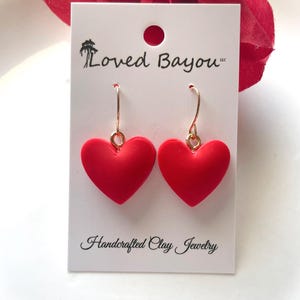 Red Heart Rhinestone Earrings For Women – Dangle Valentine's Day Jewelry Gift For Her