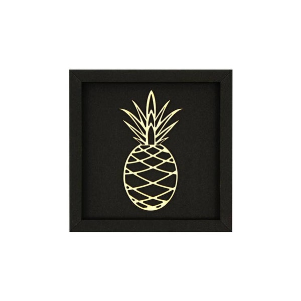 Wanddeko 3D Schriftzug aus Holz – Pineapple – Wandbild Wandschmuck Wandkunst Geschenk