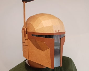 BOBA FETT Helmet Template. DIY plans for making a cardboard helmet