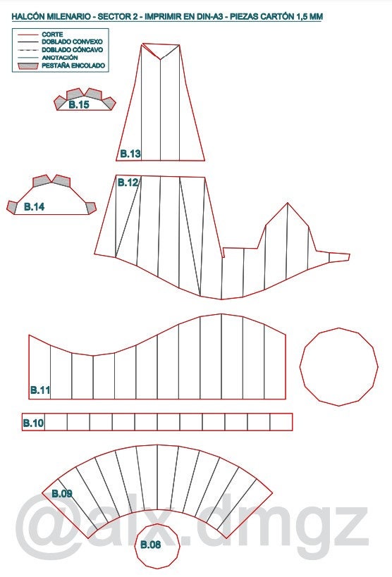 MILLENIUM FALCON DIY Plans for Making a Ship in Cardboard and Cardboard ...
