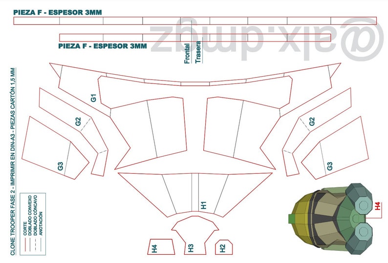 CLONE TROOPER DIY Plans for Making a Helmet From Cardboard and