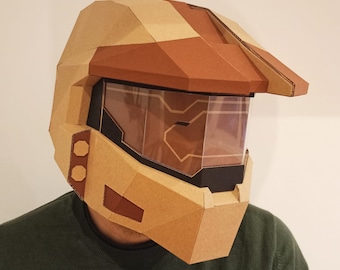 SPARTAN HALO Helmet Template. DIY plans for making a cardboard helmet