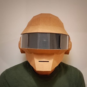 DAFT PUNK Helmet Template. DIY plans for making a cardboard helmet image 2