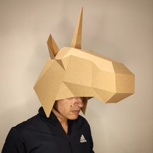 UNICORNIO Planos DIY para confección de casco en cartón y cartulina