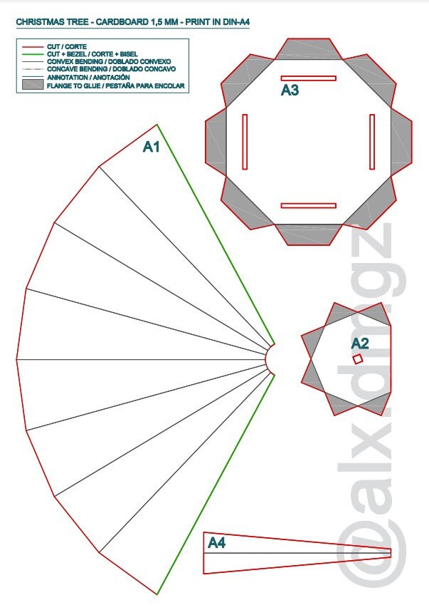 Christmas Tree Template. DIY Plans for Making a Cardboard Christmas