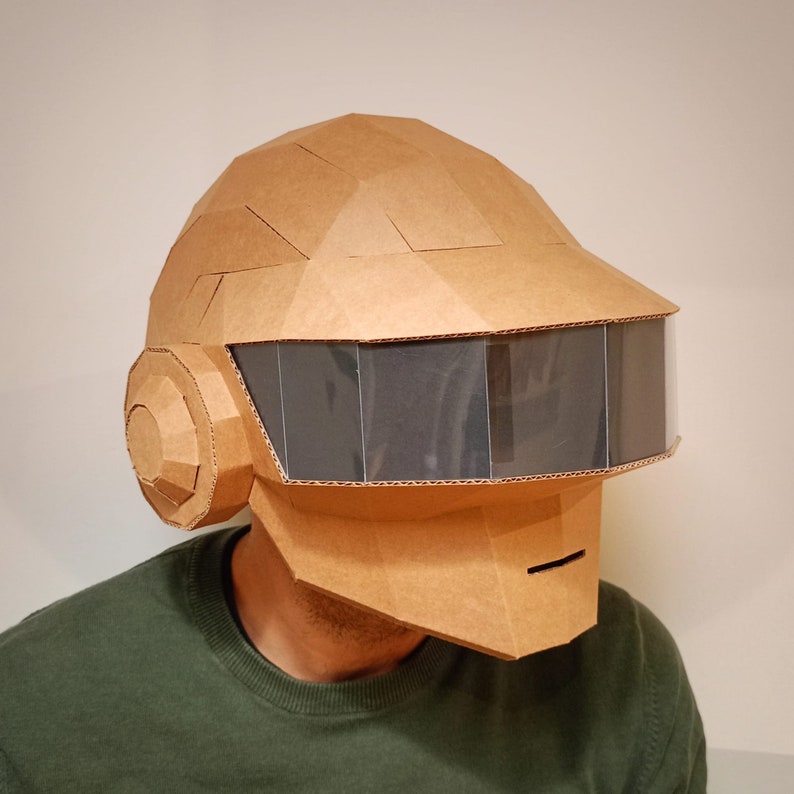 DAFT PUNK Helmet Template. DIY plans for making a cardboard helmet image 1