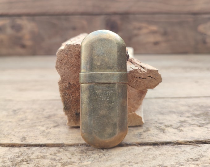 Vintage Lighters Brass No. 5 Smokestone Lighter Old Patina Etsy