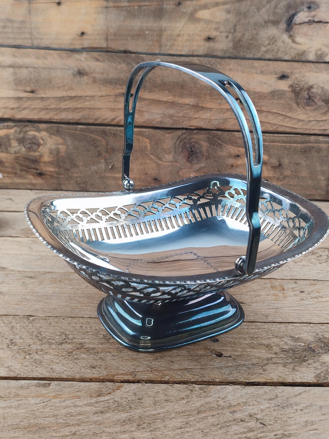 Silver Plated Fruit Basket Vintage Cake Basket Etsy Hong Kong
