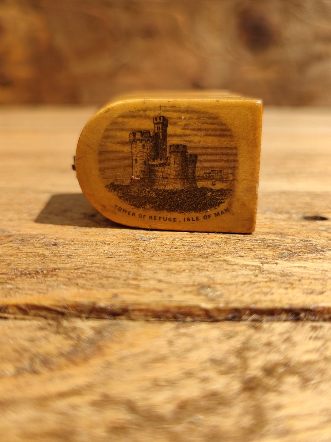 Thimble Mauchline Ware Thimble Box Print Titled 'tower Etsy