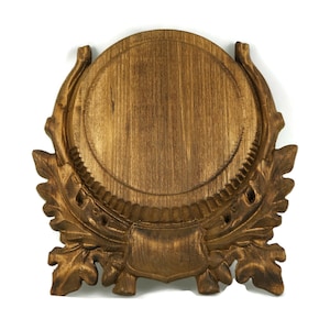 Wooden Base Trophy Shield Mounting Plaque For Wild Boar Tusks Handmade