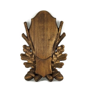 Wooden Base Trophy Shield Wood Carving Mounting Plaque For Roe Deer Antler