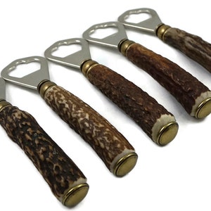 Horn Antler Bottle Opener with old brass cap New
