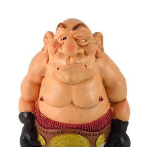 Hand-Painted Boxer Figurine: Funny Sports Desk Ornament
