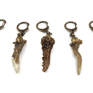 Keyring Natural Roe Deer Antler roebuck Keychain Hunting Gift Handmade