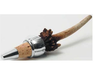 Silvered Bottle Stopper Cork of Real Fallow Deer Antler