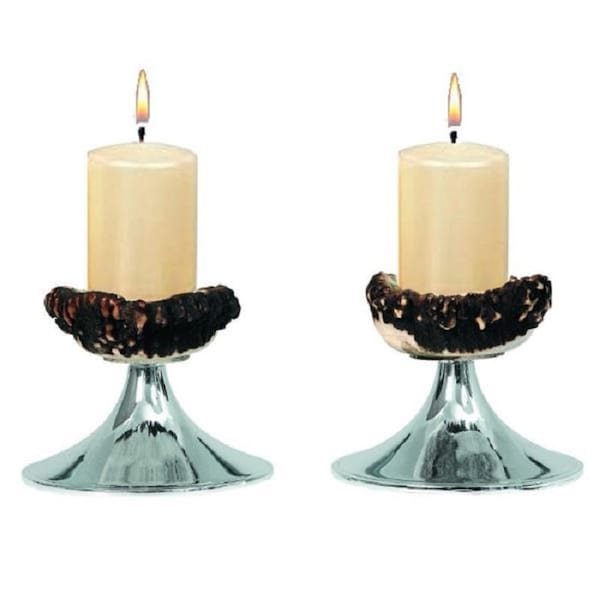 Silver Antler Candle Holder Etsy