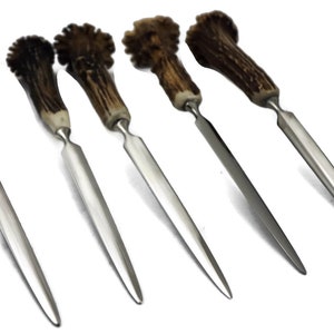 Abridor de sobres de Real Roebuck Deer Handle Antler Abrecartas Regalo de oficina Nuevo
