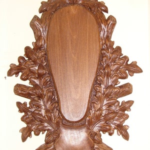 Wooden Base Shield Trophy Wood Carving Mounting Plaque For Fallow Deer Skull -S