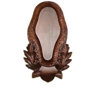 Wooden Base Shield Trophy Wood Carving Mounting Plaque For Roe Deer Horn Antler