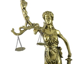 Estatua de la Dama de la Justicia con acabado en bronce: Escultura de la diosa Temis, 19 pulgadas