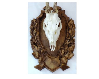 Wooden Base Shield Trophy Wood Carving Mounting Plaque For Roe Deer Horn Antler