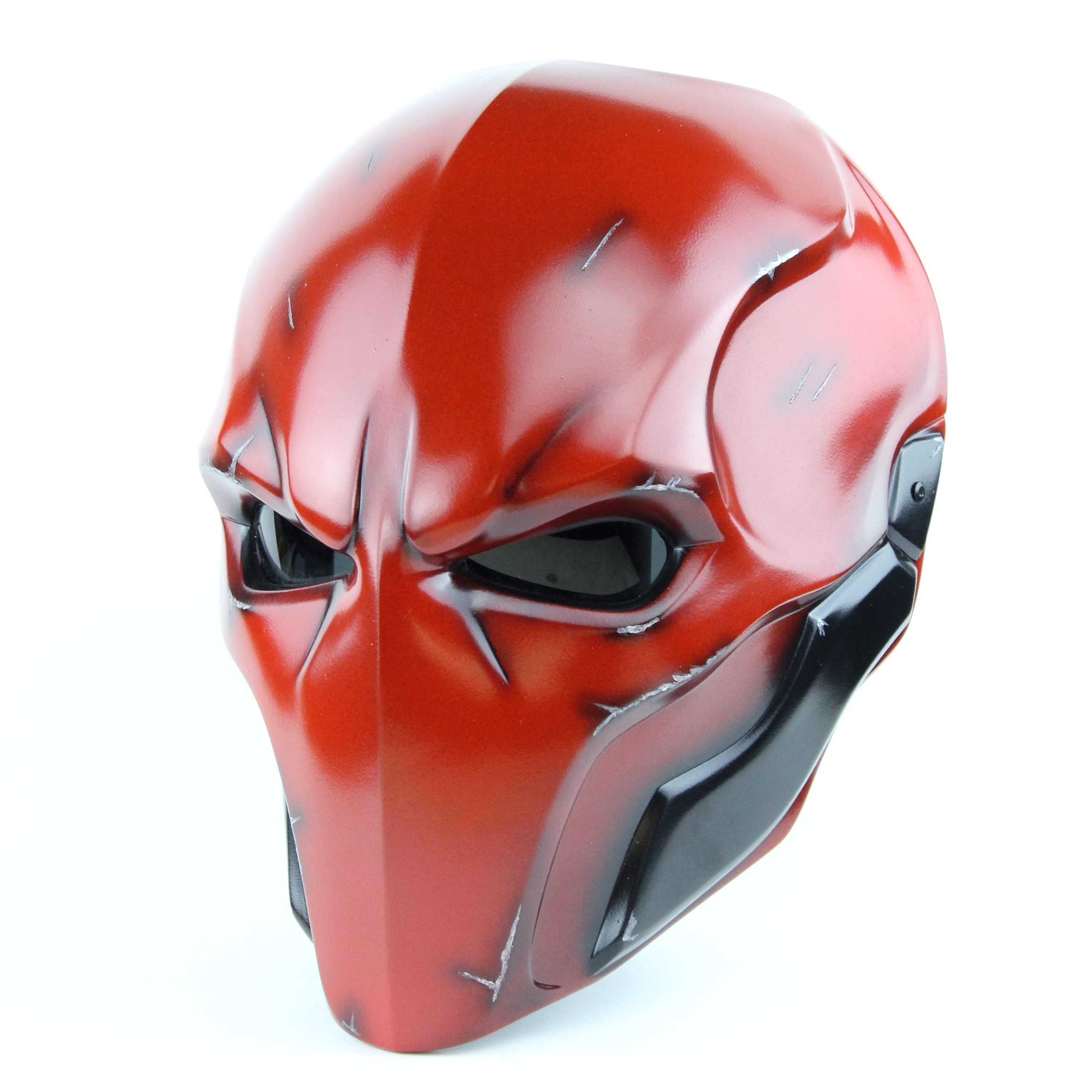 Red Hood Mask Full Face Mask, Battle Damaged, Cosplay Helmet, Halloween
