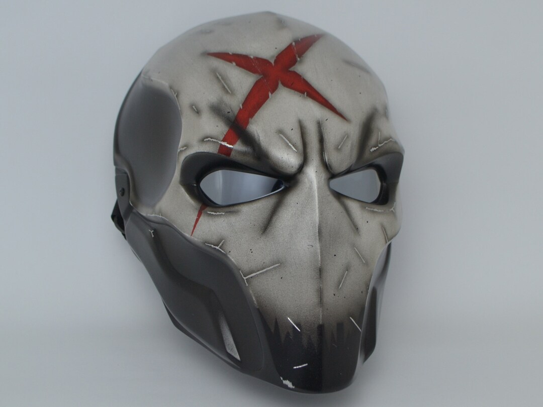 Inspired Red X Mask Battle Damaged Cosplay Helmet Halloween Etsy