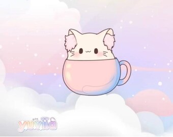 Cat in a Cup Live2D Item Vtube Studio Pet Item