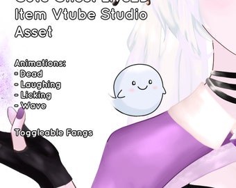 Cute Ghost Live2D Item Vtube Studio Pet Item Vtuber Asset