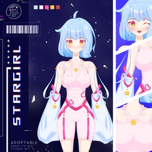 UNIQUE VTUBER STARGIRL model comfy cute girl anime art | commercial use | live 2d model | anime character model | ready to rig art only