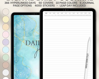 Ultimatives digitales tägliches Journal und Tagebuch mit 10 Seitenfarben - Leap Day Version - 6 Seiten Vorlagen für Goodnotes, iPad - Hyperlinked Journal