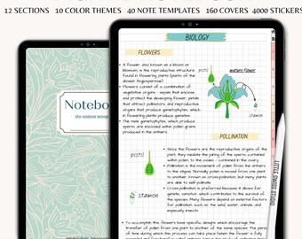 Libreta digital / Libreta GoodNotes con plantilla de notas de Cornell, 40 plantillas de Goodnotes, diario digital con pestañas, libreta para iPad