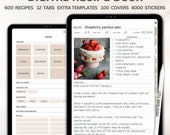 Digital Recipe Book - Meal Planner, iPad/Goodnotes Compatible, Digital Cookbook, Recipe Journal, Food journal with Recipe book templates