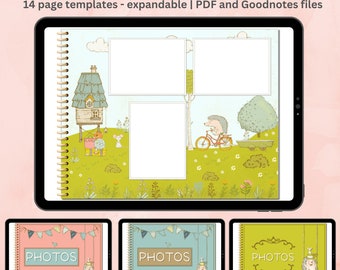 Digitales Fotoalbum, Kinderfotoalbum, Babyfotoalbum, Familienalbum, Erinnerungspflege, PDF, iPad, Goodnotes, schönes Design, erweiterbar