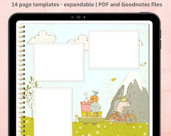 Süßes Digitales Fotoalbum im quadratischen Format, Kinderfotoalbum, Babyfotoalbum, Familienalbum, PDF, Goodnotes, iPad, erweiterbar