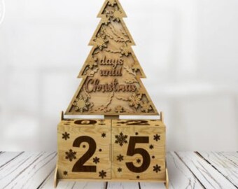 Christmas Tree Advent Calendar SVG: Laser Cut File (Digital Download)