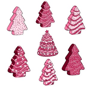 Pink Christmas tree design for crafting