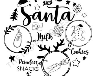 Cookies voor kerstmantray SVG-png: bord met kersttraktaties (digitale download)