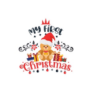 1st Christmas Santa Hat SVG PNG, Baby First Christmas SVG 1st Christmas Holiday season sublimation, Baby Boy First Christmas Svg Png Clipart
