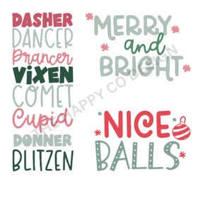 Lot de 15 citations de Noël sarcastiques drôles - dictons et slogans de Noël SVG PNG - téléchargement numérique