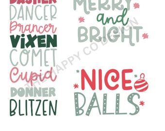 15 Funny Sarcastic Christmas Quote Bundle - Christmas SVG PNG Slogans and Sayings - Digital Download