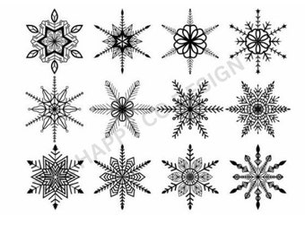 Snowflake SVG Laser Cut Files: Christmas Ornaments, Decor (Digital)