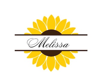 Sunflower Monogram SVG PNG EPS dxf - Digital Download