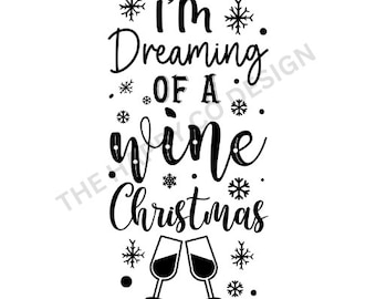 Wine Christmas SVG: Bottle Cover Design (Digital Download)