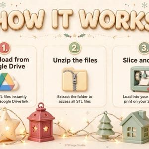 15 Christmas Lanterns & Lights STL Bundle | Holiday Decor 3D Print Files (Digital Download) image 5