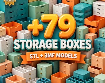 10-Piece 3D Printable Storage Box Bundle – Organizers, Containers (Digital Download)