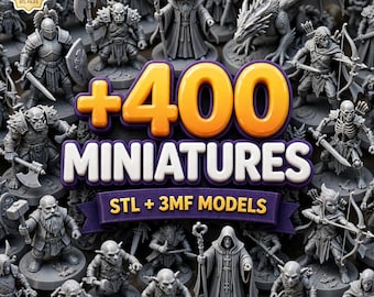 Paquete de más de 400 miniaturas en formato STL — Miniature Legends Vault, archivos de impresión 3D para juegos de rol de mesa