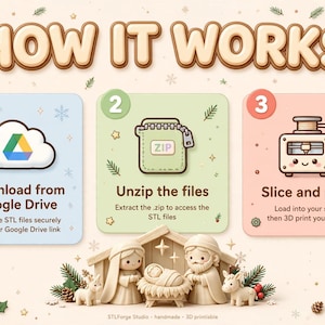 Paquete de archivos STL del Belén Navideño / Archivos para impresión 3D del pesebre navideño imagen 5
